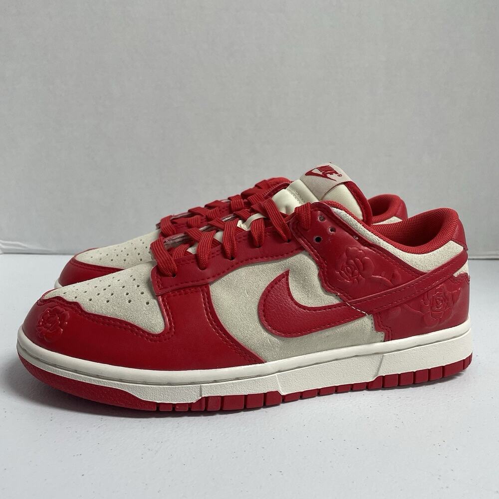 Nike Dunk Low Roses HF1986 100 Size 8.5 Women Red White Low Top Flowers Floral